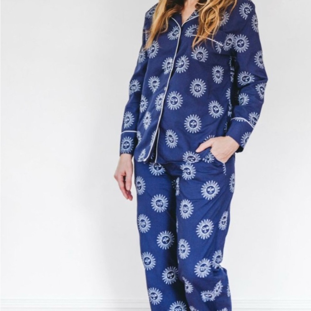 Printfresh Navy Sun Long Pajama Set